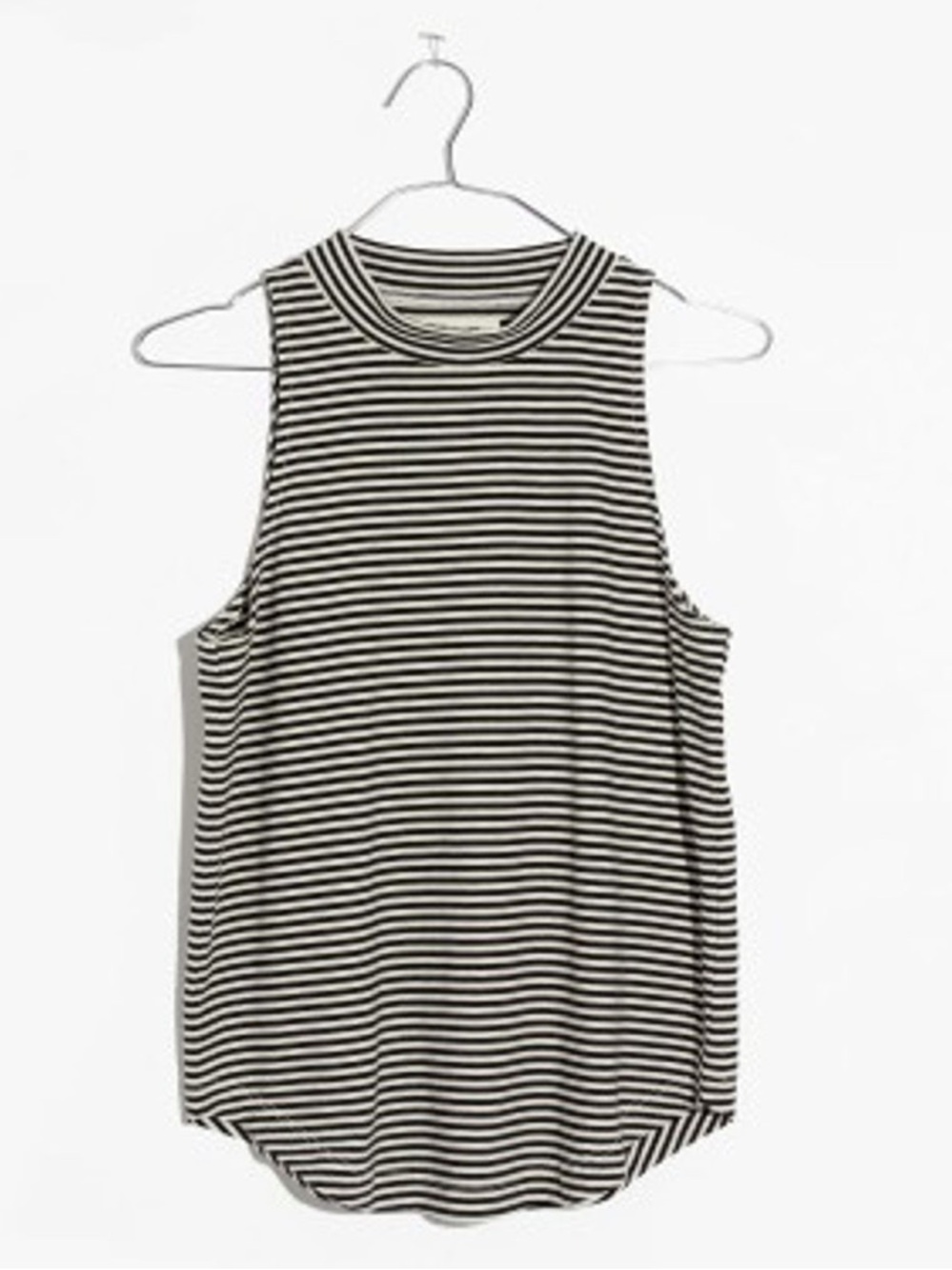 Madewell mock neck Striped Tank Top - Black & White, XL
